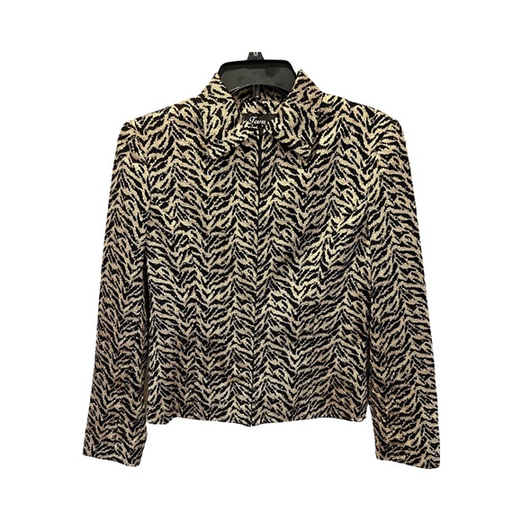 Gold sparkled animal print jacket by Town and Travel. - Picture 4 of 7